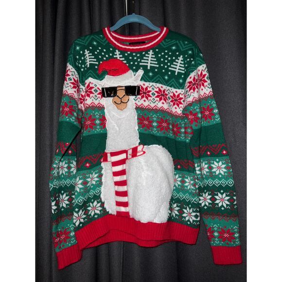Ugly Christmas Sweater Xmas Size Medium Llama - Picture 1 of 3